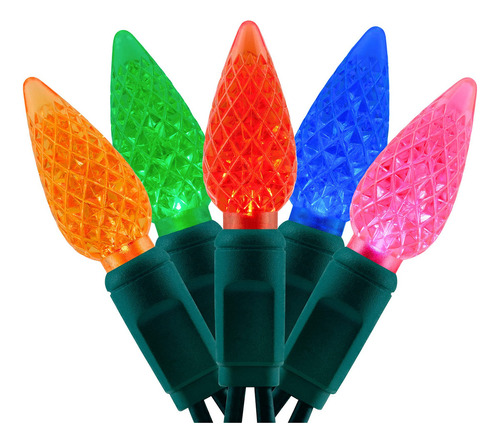 Luces Led Multicolor C6 De Navidad, 71 Pies, 140 Unidades De