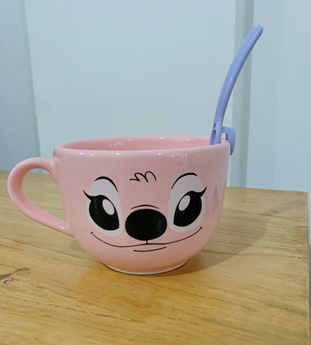 Taza Tazón Pack 2 + Cuchara - Angela - Stitch Turquesa Ángel Y Stitch