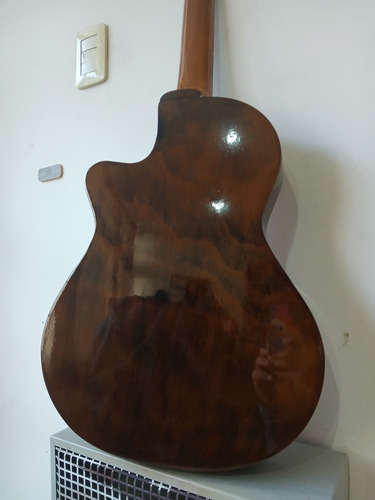 Guitarra Media Caja Con Corte Sin Boca Orellano Luthier Natural