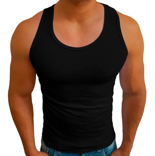 Regata Básica Estilo Americana Masculina Canoa Tank Slim