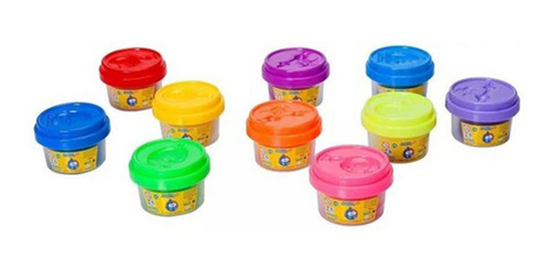 Imagem 1 de 1 de Kit Massinha Galinha Pintadinha - 10 Mini Potes - Sunny