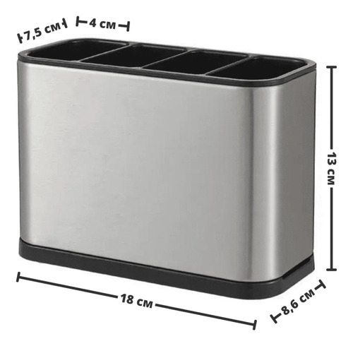 Porta Talher Inox Grande Pia Suporte Escorredor C/ Divisor
