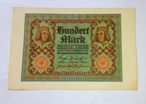 Billete Alemania 100 Marcos 1920- P.69 Vf+