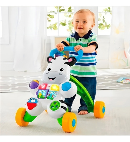 Andador Passo A Passo Fisher-price Learn With Me Zebra Walker Com Som E Com Empurrador Cor Colorido Colorido