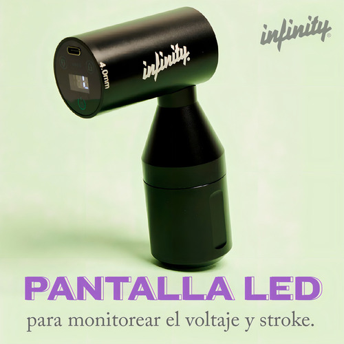 Máquina de caneta de tatuagem rotativa Infinity Perseus Stroke de 4,0 mm - cor preta