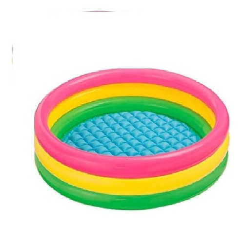 Piscina Inflable 3 Aros Con Base Inflable Multicolor