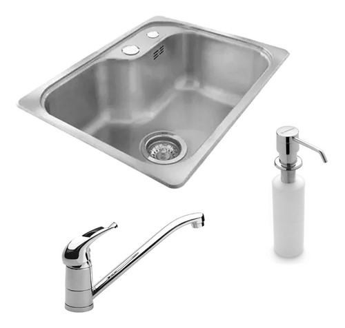 Bacha Johnson Cocina Si55 Dosificador + Griferia Monocomando