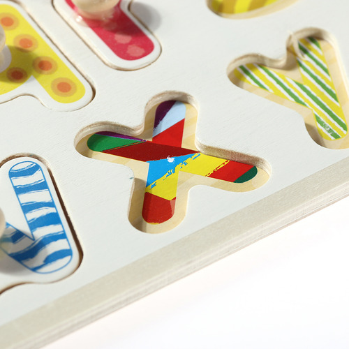 Wooden Letters Puzzle Game Educational Alphabet Board Teachi