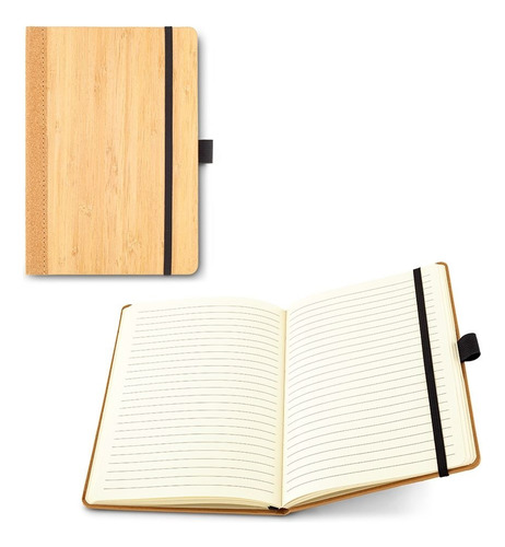 Libreta Bamboo Neo 80 Hojas Rayadas Cubierta En Bambú Corcho