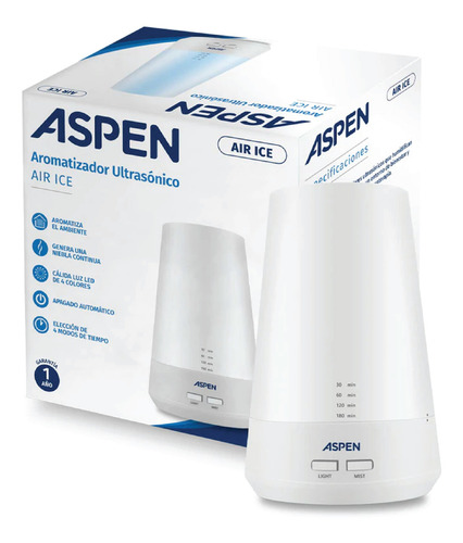 Imagen 5 de 10 de Aromatizador Ultrasónico Aspen Air Ice 100 Ml Lh Confort