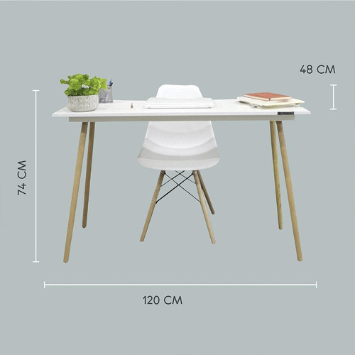 Combo Escritorio + Silla + Librero Eames Moderno Oficina Pc