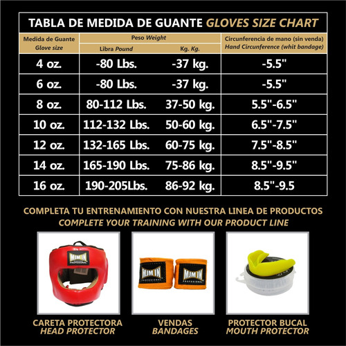 Guantes De Entrenamiento Box 12, 14 Y 16 Oz Vaquero X Mjm In