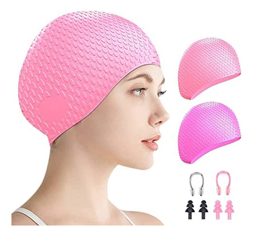 Gorros De Natación Para Mujeres, Pelo Largo, Impermeables, D