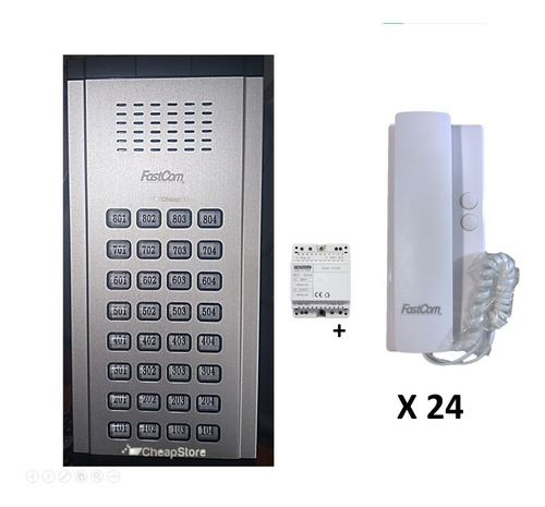 Imagen 1 de 7 de Kit Estacion Portero 24 Genway Analoga + 24 Citofonos