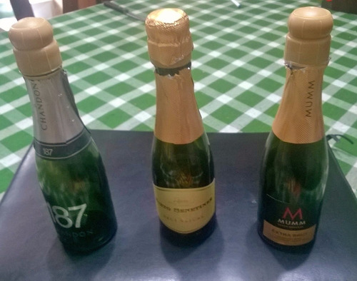 Lote X 3 Botellas Pequeñas Vacías De Champagne