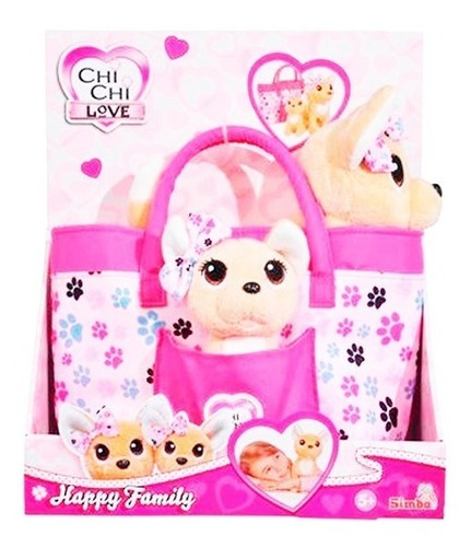 Imagen 2 de 5 de Chichi Love Peluches Perritos C/ Cartera Happy Family 3213