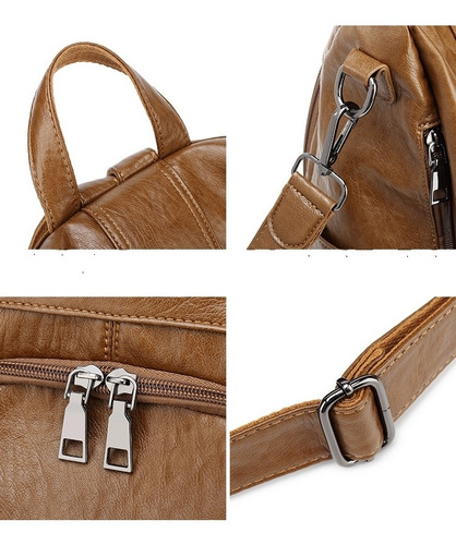 Mochila Bolsa Elegante Arco Antifurto Alto Qualidade Cor Marrom