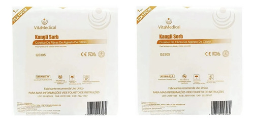 Kit 2 Cxs Alginato Cálcio/sódio 10x10 Sorb 20 Curativos