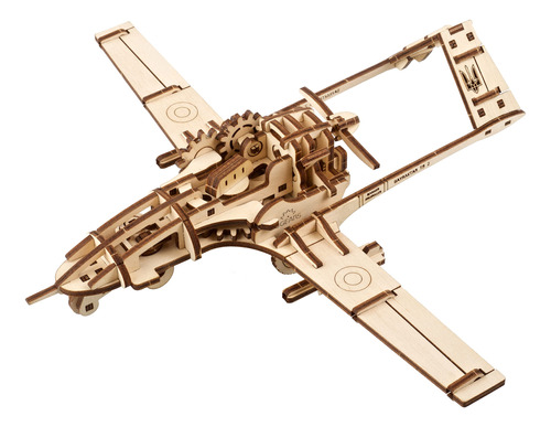 Dron De Combate De Madera Con Cámara Y Misiles Rompecabeza