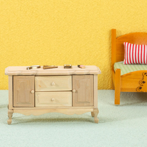 Gabinete De Casa De Muñecas De Madera Escala 1:12 Para