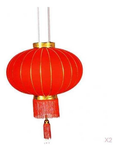 Nihay Linterna Roja Flocada China De 2 Piezas, Las