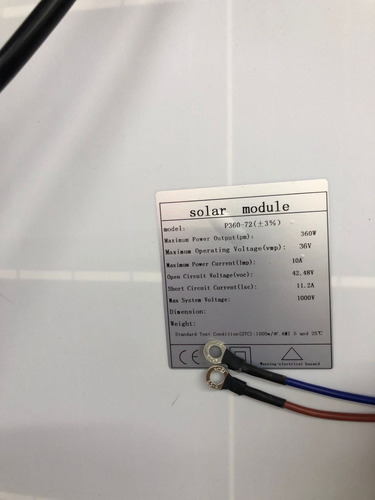 Imagen 3 de 3 de Panel Solar Monocristalino 300w 99x165cm