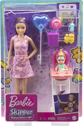 Barbie Skipper Niñera Con Accesorios De Cumpleaños  Mattel 