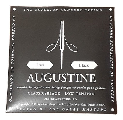 Juego De Cuerdas Augustine Black Para Guitarra Clásica 