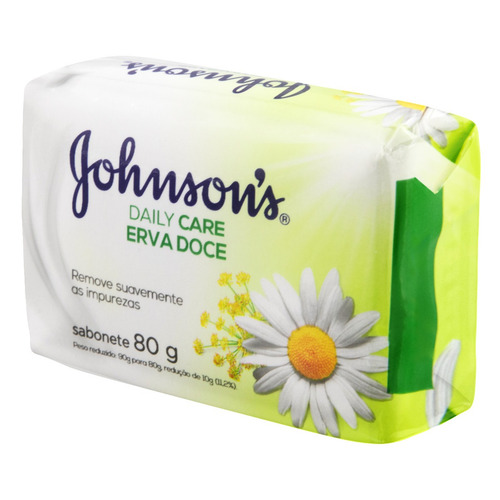 Imagem 2 de 4 de Sabão em barra Johnson's Erva-Doce Daily Care de 80 g