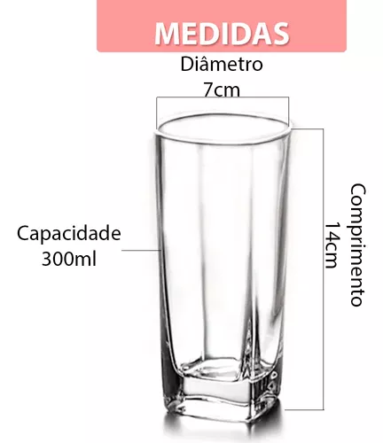 Jogo De Copo Vidro Alto Gallery P/Água E Suco C/6 Un 260 mL