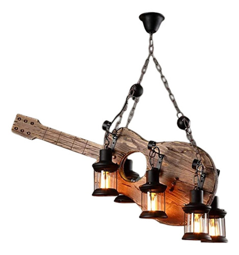 Increíble Lámpara Colgante Con Forma De Guitarra X6 E27