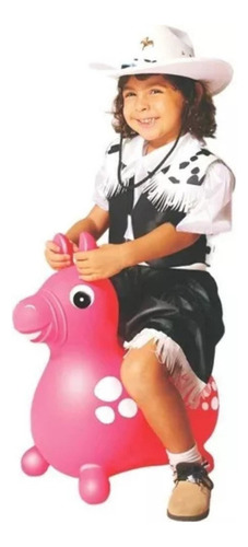 Cavalinho Líder Upa Upa Inflável Infantil Pula Pula Cor Rosa