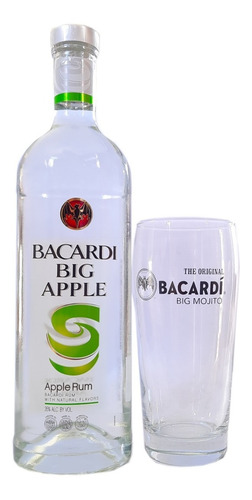 Ron Bacardi Big Apple 750cc + Vaso Vidrio