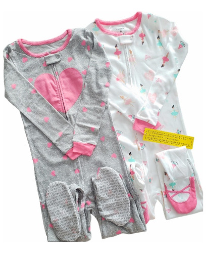 Pack De Pijamas Enteritos Carters Niña Corazon 5 Años 