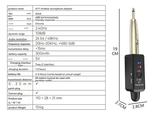 Sistema Inalámbrico Crystally-micphone Wireless Trans