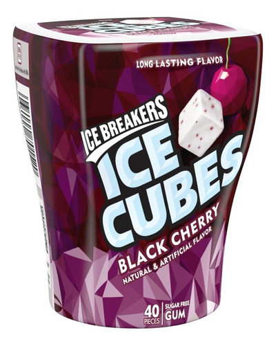 Chicle Goma De Mascar Ice Cubes Black Cherry Sugar Free