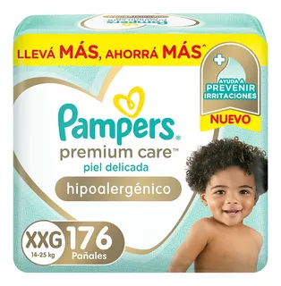 Pañales Pampers Premium Care Xxg Combo X 176 un Tamaño Extra extra grande (XXG)