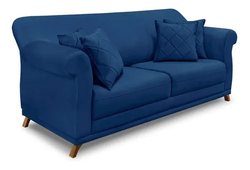 Kit de sillones y sofá de 2 plazas Venus Suede de 1,80 m, color azul marino