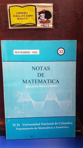Notas De Matemáticas - 1993 - Universidad Nacional - #33
