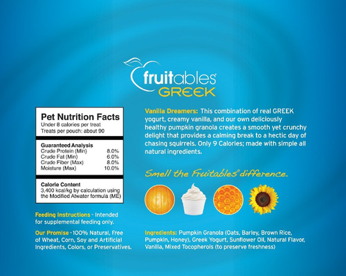 Fruitables Griego Yogur De Vainilla Trata De Perro Crujiente