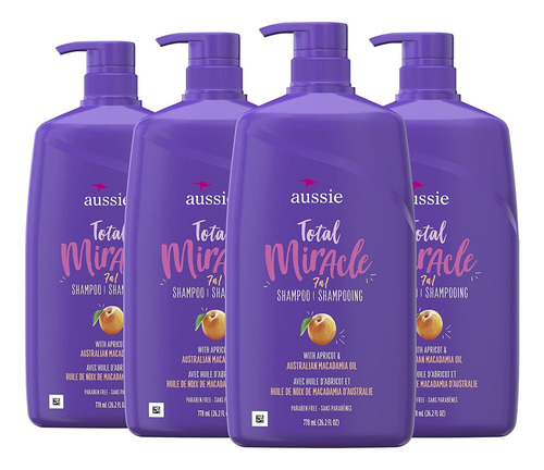 Aussie Total Miracle Com Óleo De Damasco E Macadâmia, Shampo