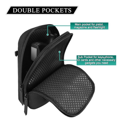Funda De Pistola De Doble Capa, Riñonera For Hombre, Táctic