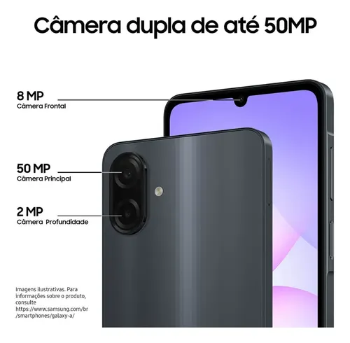 Celular Samsung Galaxy A07 256gb, 8gb, Câmera 50mp, Tela 6.7
