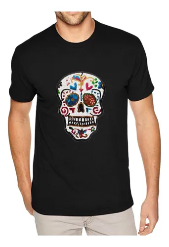 Camiseta calavera hombre lentejuelas new arrivals