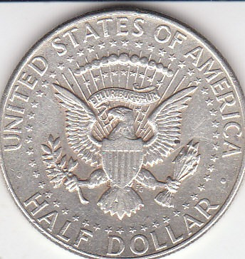 Imagen 2 de 2 de Eeuu, Antigua Moneda De Plata Half Dollar 1.964