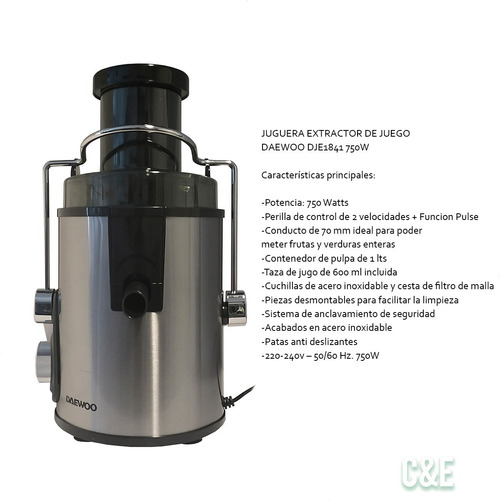 Juguera Extractor De Jugo Daewoo Dje1841 750w C Y E