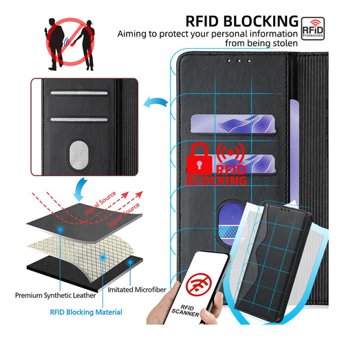 Funda Tipo Cartera Para La Serie Zte, Funda Tipo Libro De Piel Sintética Con Tapa Para Tarjetas Y Funda Delgada Con Función Atril