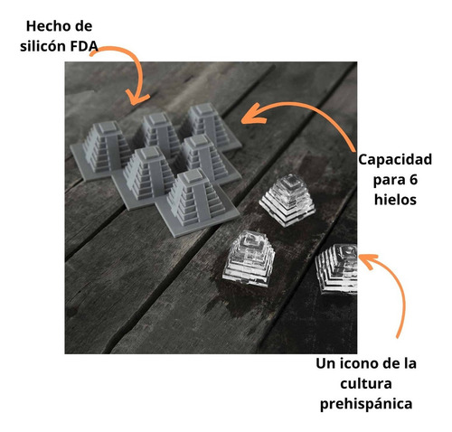 Molde Para Hielo De Silicón/ Pyramid Ice Imagine-nation Color Gris