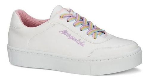 Tenis Aeropostale Blanco Liso Dama Stripes 9106 Original