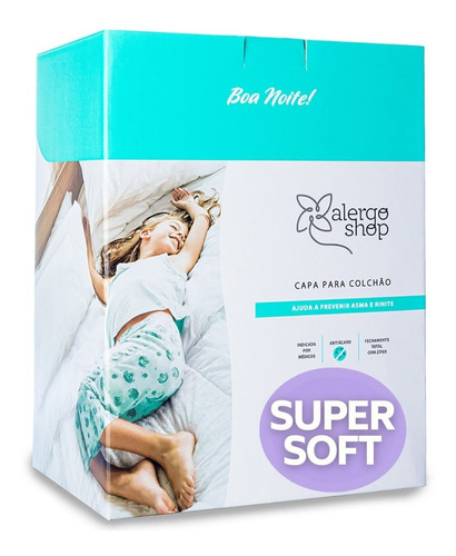 Capa Colchão Casal Antiácaro Super Soft - 100 Algodão Cor Branco